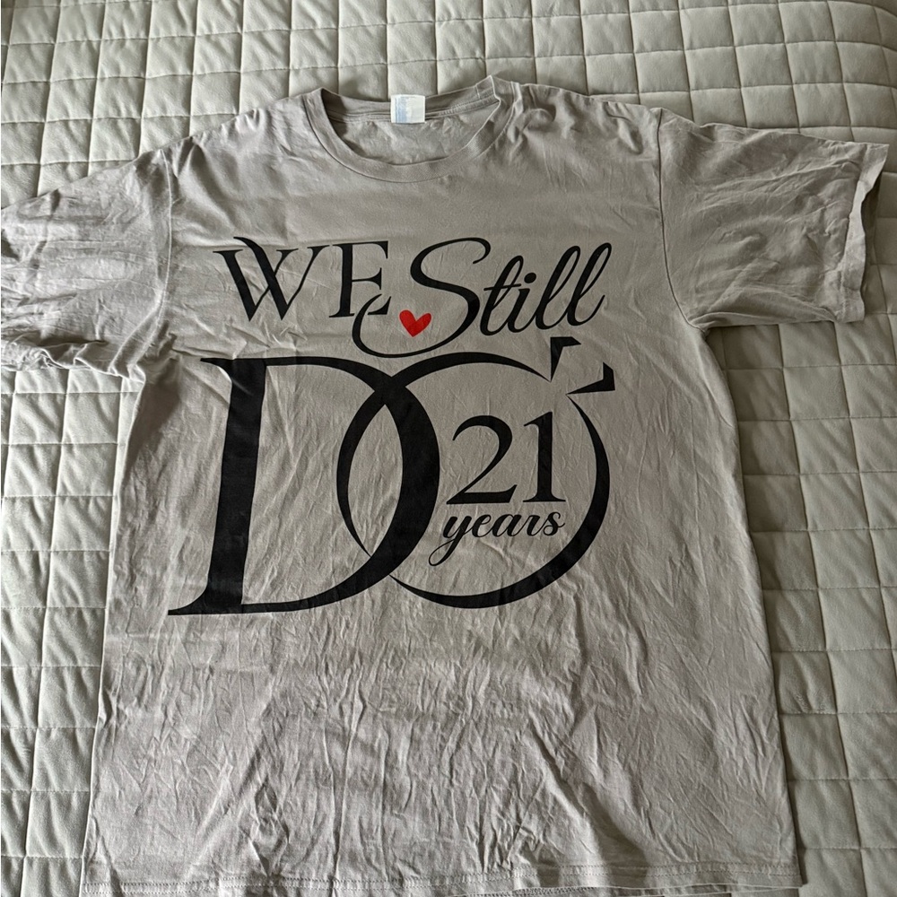 Port and Company Tan 'We Still Do 21 Years' Short Sleeve Tee